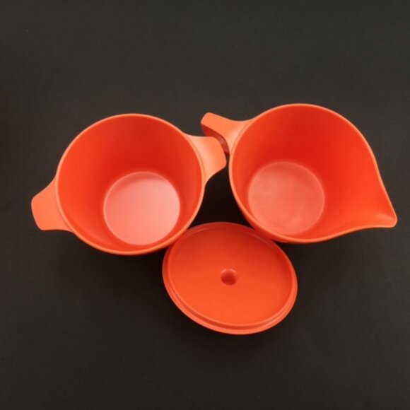 5 Piece MCM Coral Dorchester Dinnerware Cyanamid Canada Melmac Set Tray Vintage - Picture 4 of 16